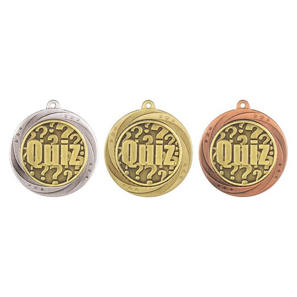 Superstar 60mm Quiz Medal in Gold, Silver & Bronze MM25074