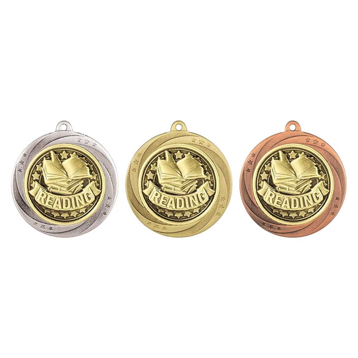 Superstar 60mm Reading Medal in Gold, Silver & Bronze MM25170