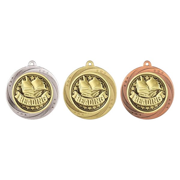 Superstar 60mm Reading Medal in Gold, Silver & Bronze MM25170