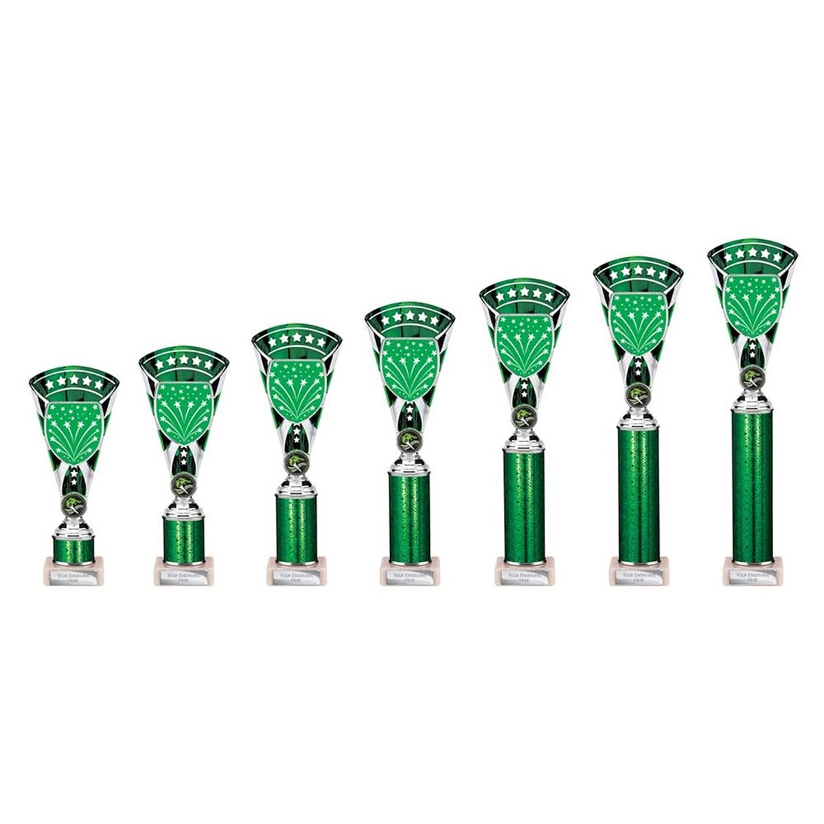 Green Premium Star Column Award on Marble Base TR25642