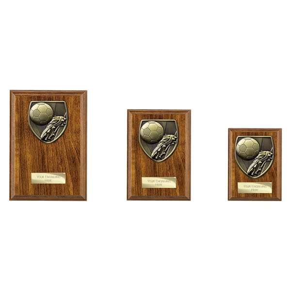 Football Boot & Ball Walnut Cobra Plaque PN24195