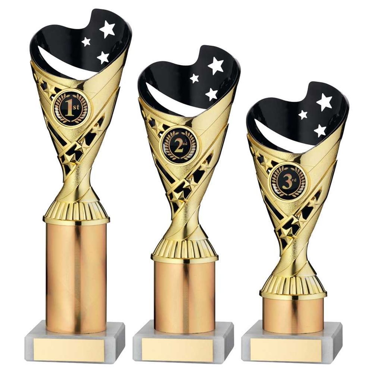 Black and Gold Star Column Award on Marble Base JR34-TYC944