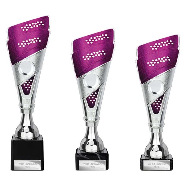 Silver and Purple Predator Award on Black Marble Base TR25549