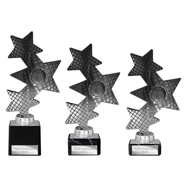 Silver & Black Premium Star Award on Marble Base TR25595