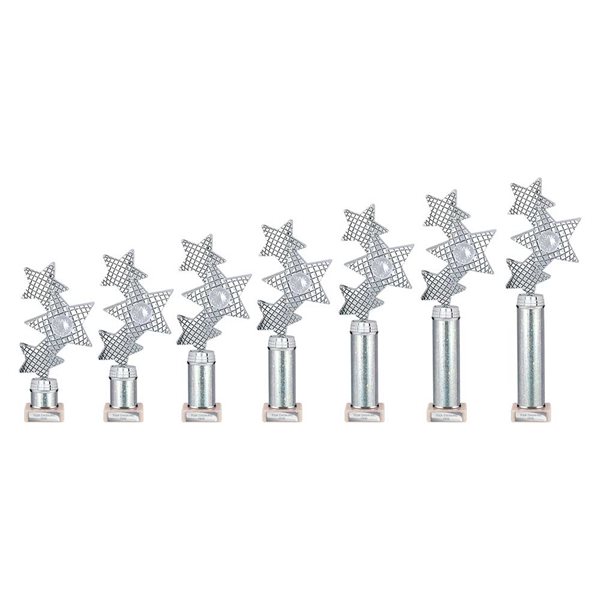 Silver Trinity Star Column Award on Marble Base TR25598