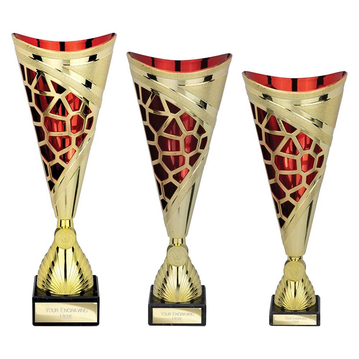 Gold and Red Laser Cup on Black Base - TR25534