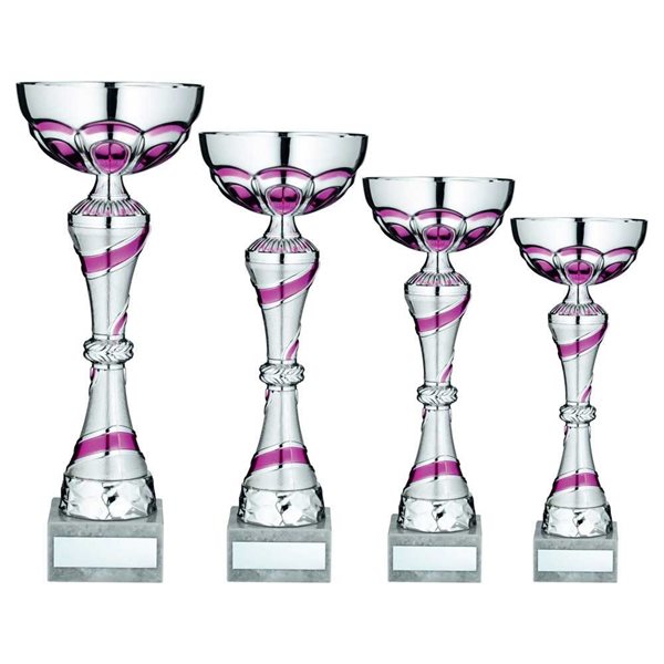 Pink & Silver Trophy Cup on Marble Base JR22-AC13