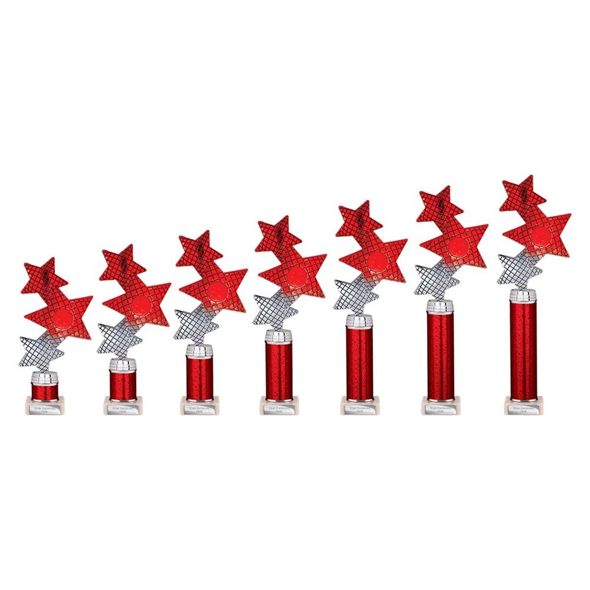 Red Trinity Star Column Award on Marble Base TR25600