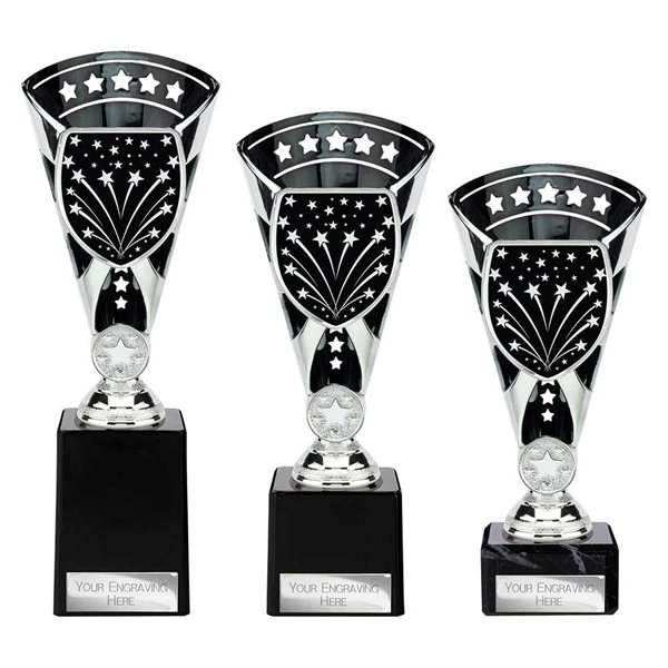 Silver & Black Premium Star Award on Marble Base TR25664