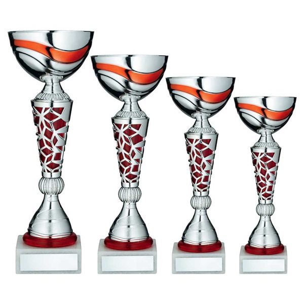 Red & Silver Trophy Cup on Marble Base JR22-AC16