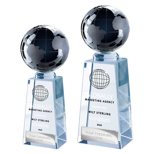 Colour Printed Cataclysm Globe Award Black & Clear CR25179