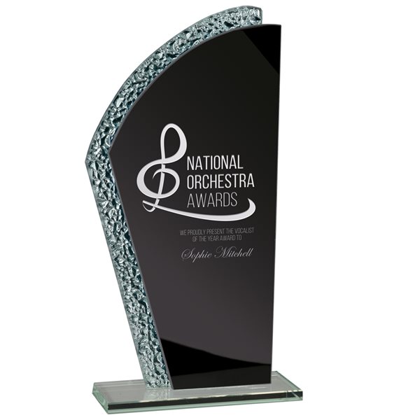 Black Mirrored Glass Award 8mm thick CR25306