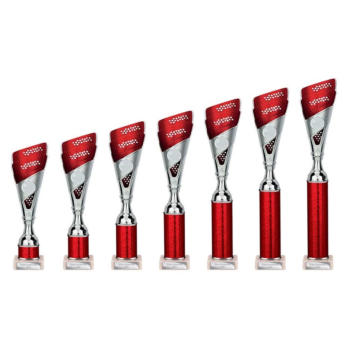 Red & Silver Predator Award with Red Tubing on Marble Base TR25587