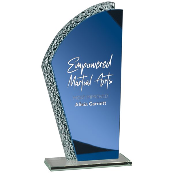 Blue Mirrored Glass Award 8mm thick CR25305