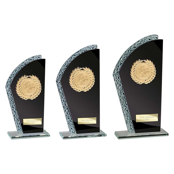 Black Mirror Glass Award with Wreath CR25649