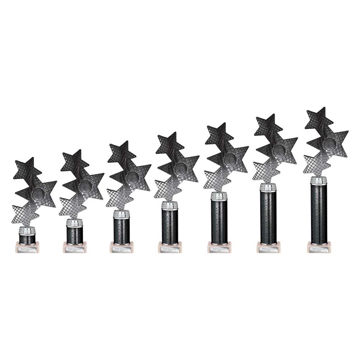 Black Trinity Star Column Award on Marble Base TR25602