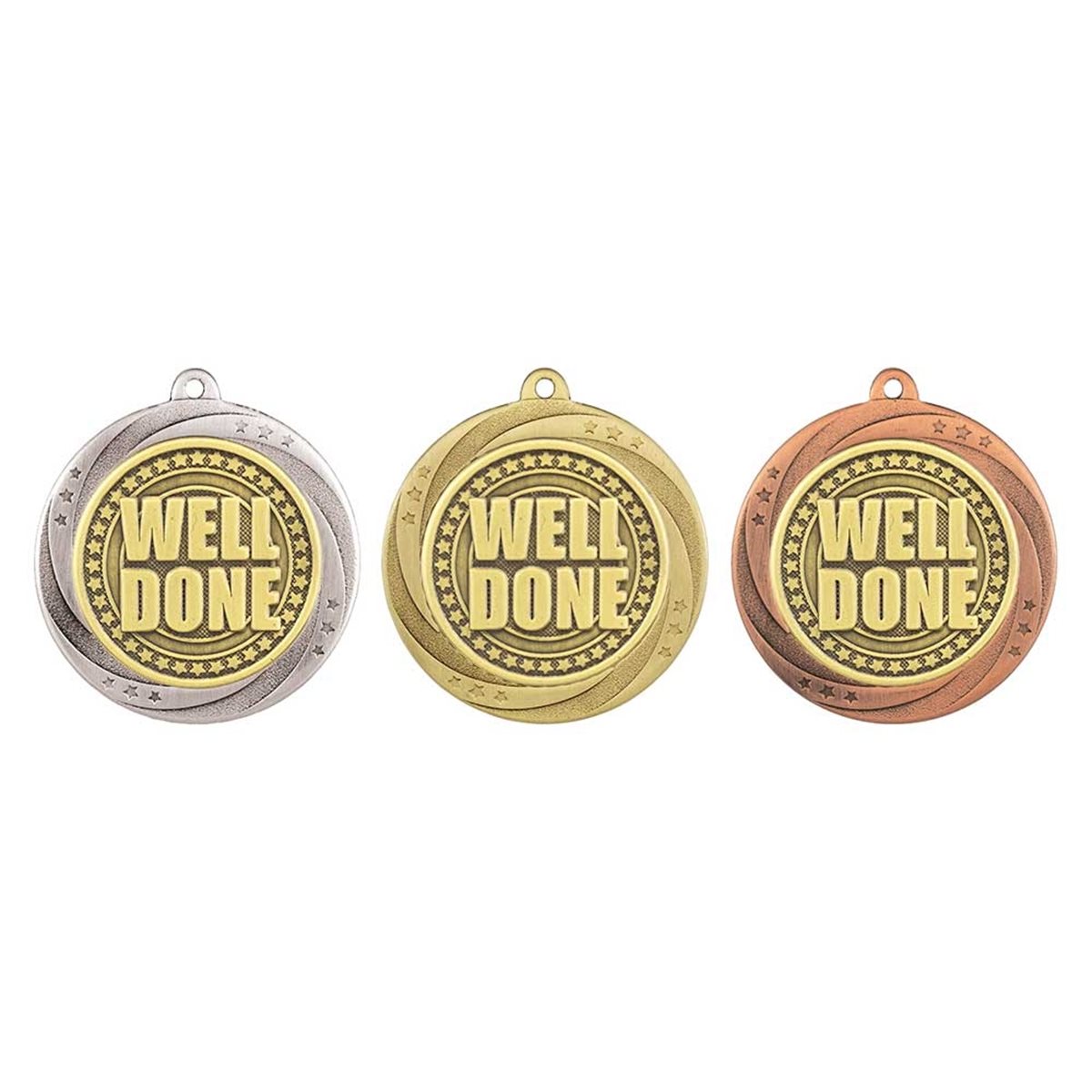 Superstar 60mm Well Done Medal in Gold, Silver & Bronze MM25163