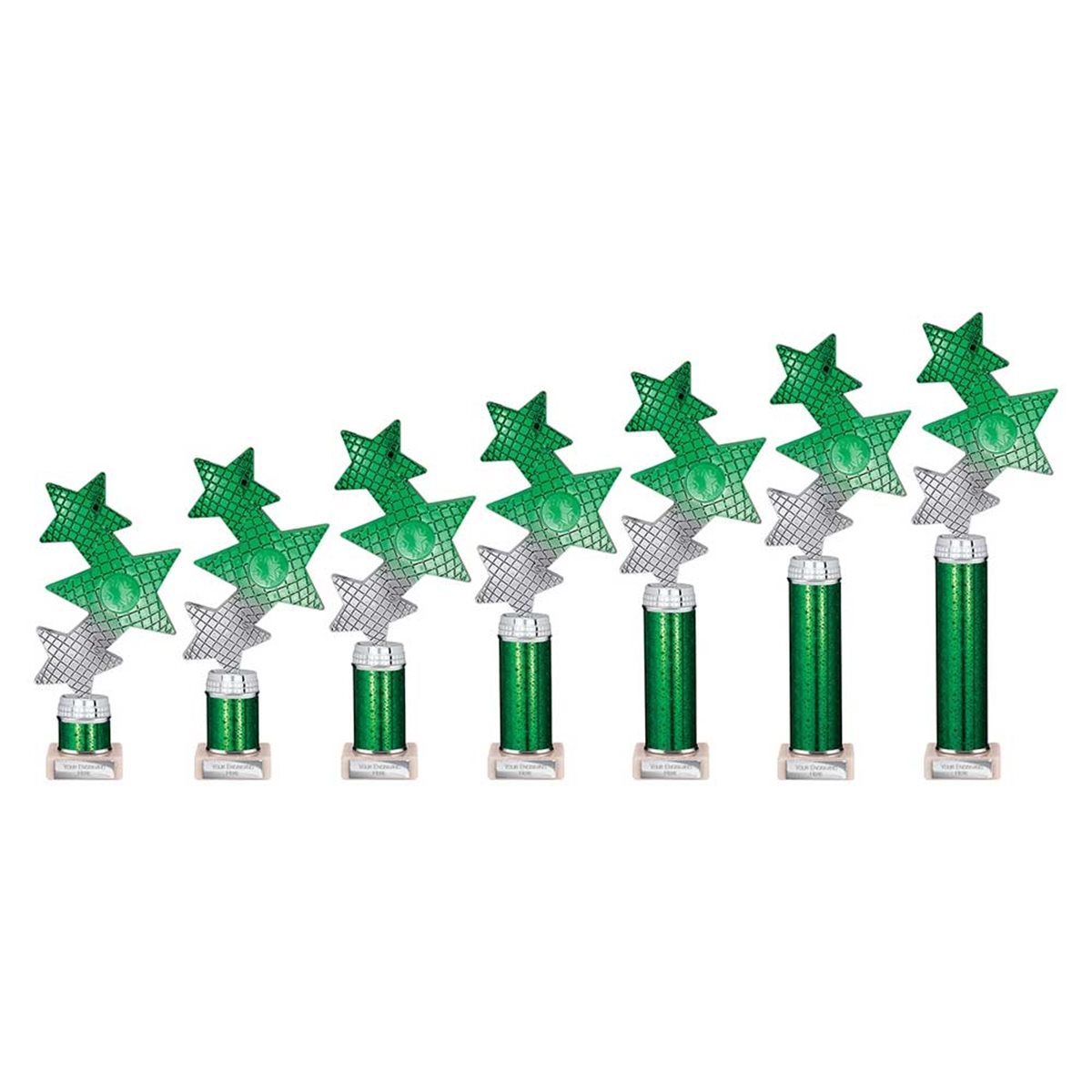 Green Trinity Star Column Award on Marble Base TR25603