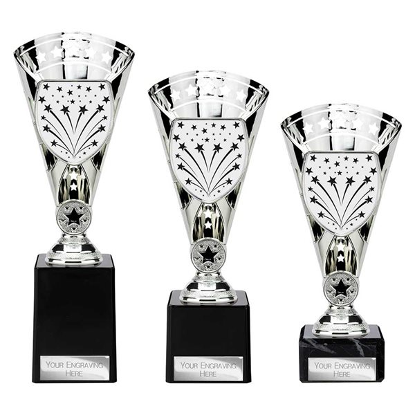 Silver & Black Premium Star Award on Marble Base TR25662