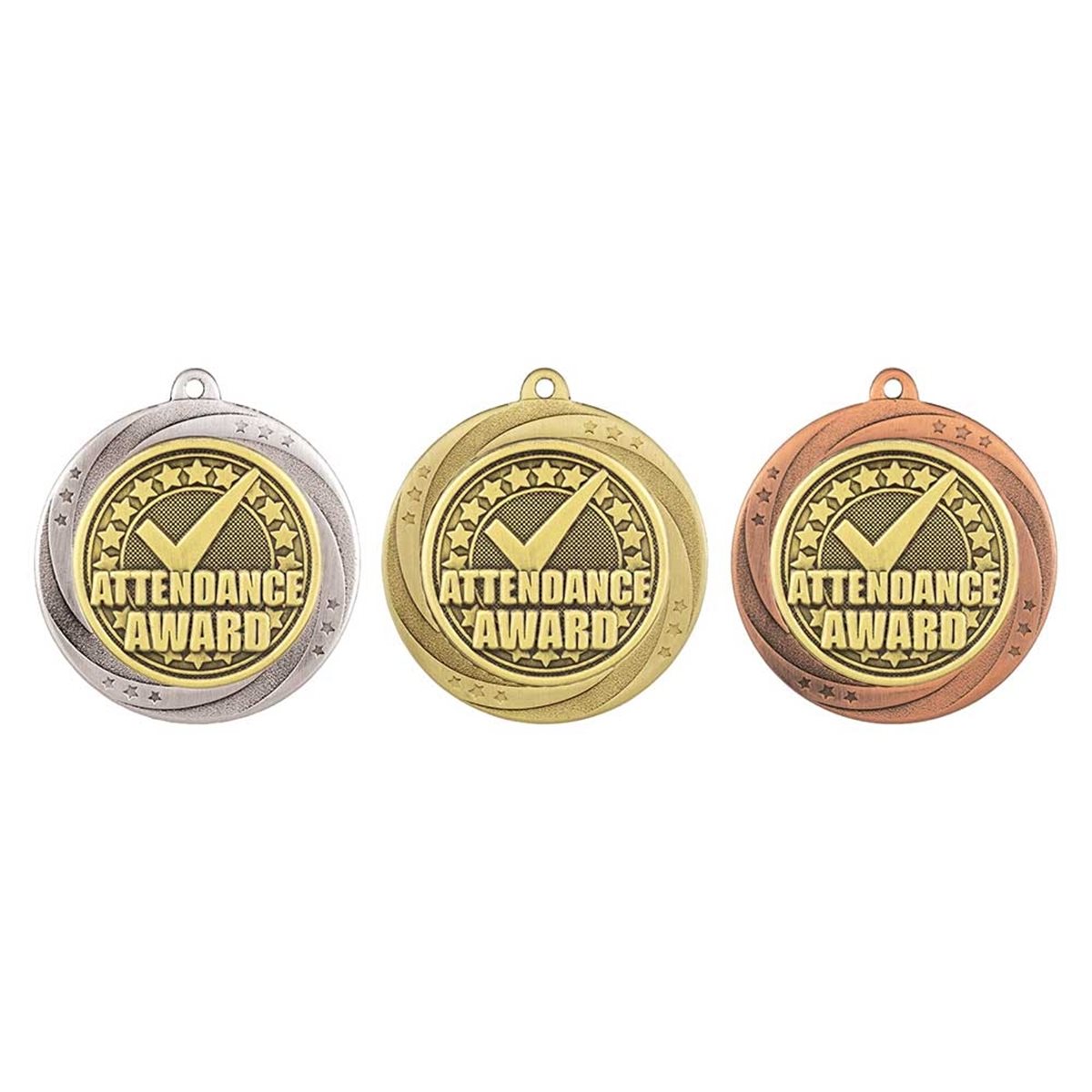 Superstar 60mm Attendance Medal in Gold, Silver & Bronze MM25164