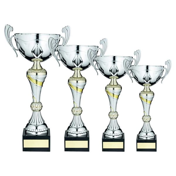 Gold and Silver Trophy Cup on Black Marble Base JR22-AC19