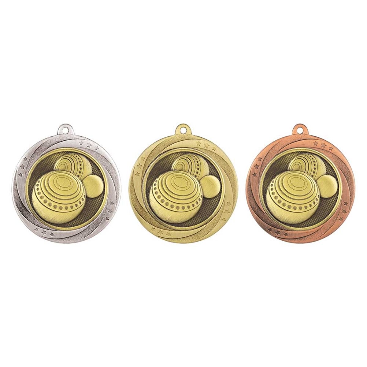 Superstar 60mm Lawn Bowls Medal in Gold, Silver & Bronze MM25066