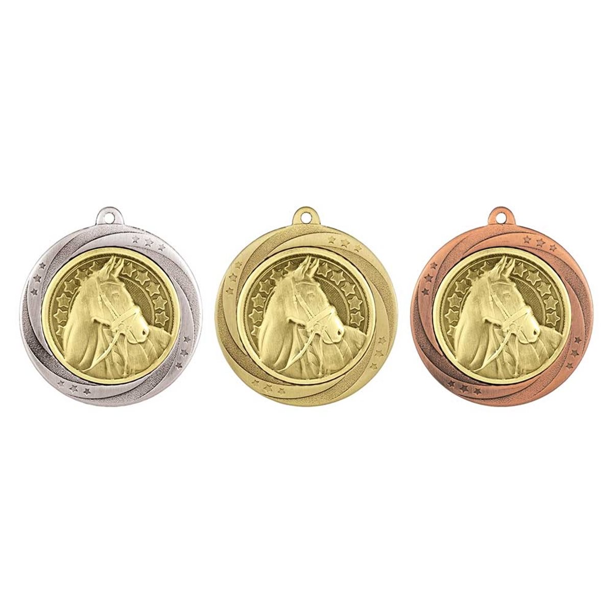 Superstar 60mm Equestrian Medal in Gold, Silver & Bronze MM25049