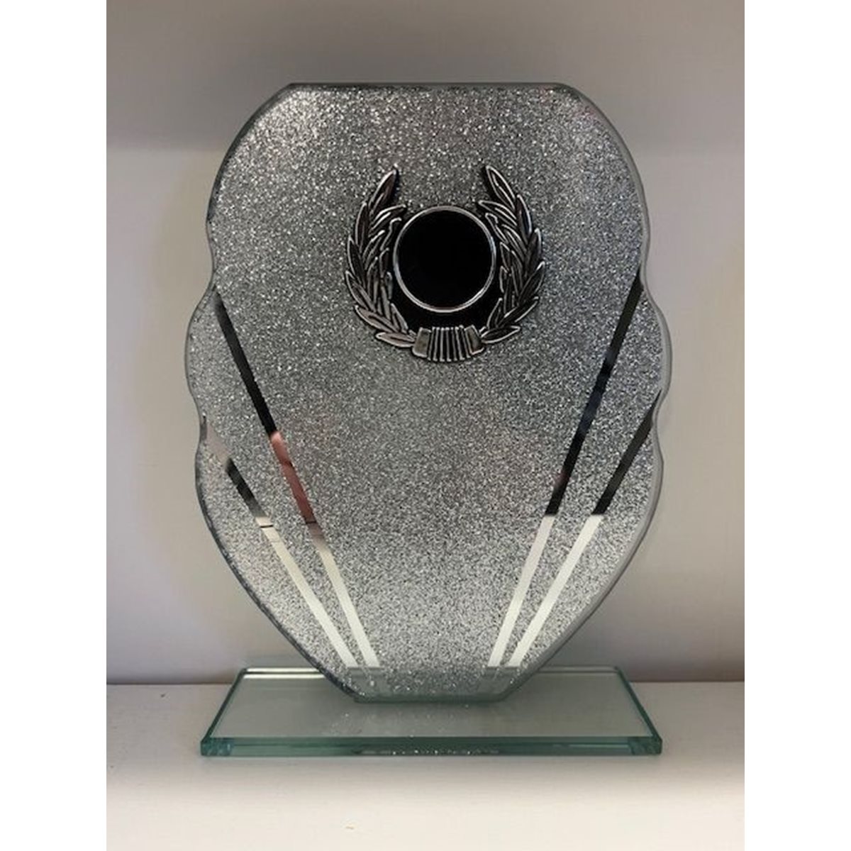 SALE - Glass Silver Glitter Award