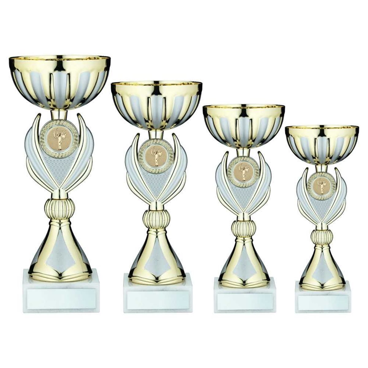 Gold and Silver Trophy Cup on Marble Base JR22-AC11