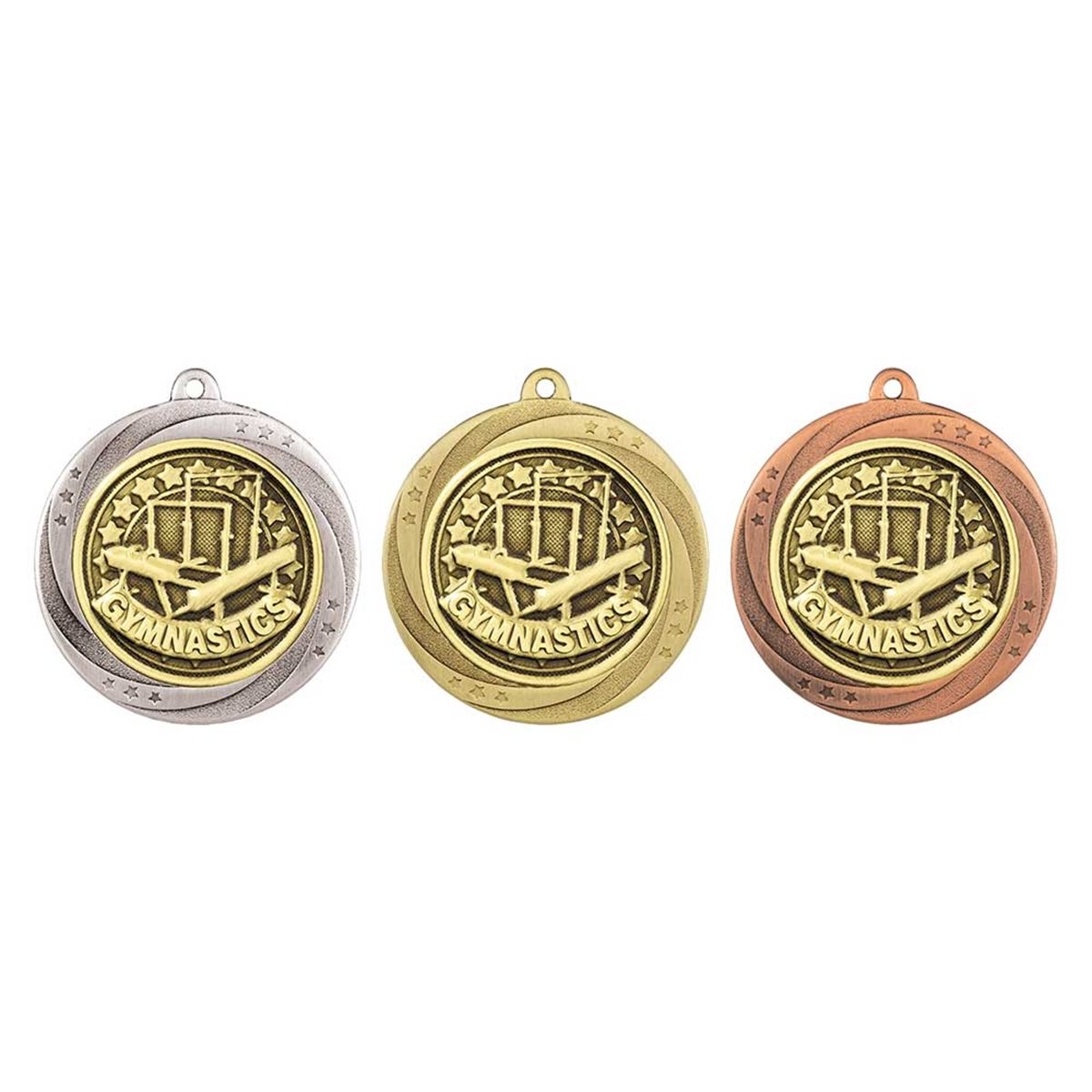 Superstar 60mm Gymnastics Medal in Gold, Silver & Bronze MM25062