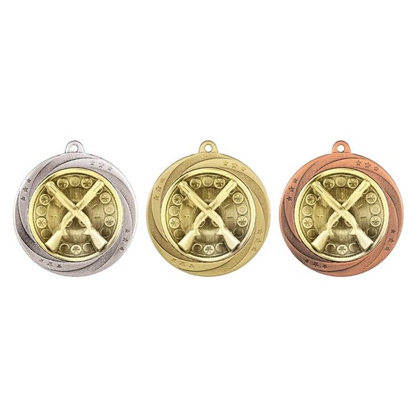 Superstar 60mm Clay Pigeon Medal in Gold, Silver & Bronze MM25041