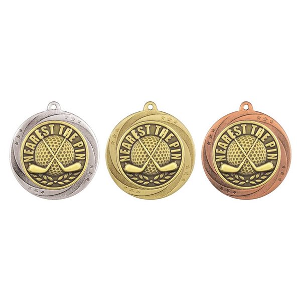 Superstar 60mm Nearest The Pin Medal in Gold, Silver & Bronze MM25185