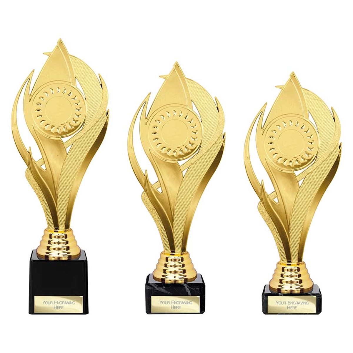 Gold Plastic Trophy on Black Marble Base TR25539