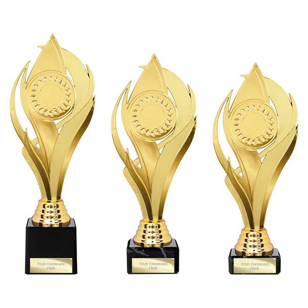 Gold Plastic Trophy on Black Marble Base TR25539