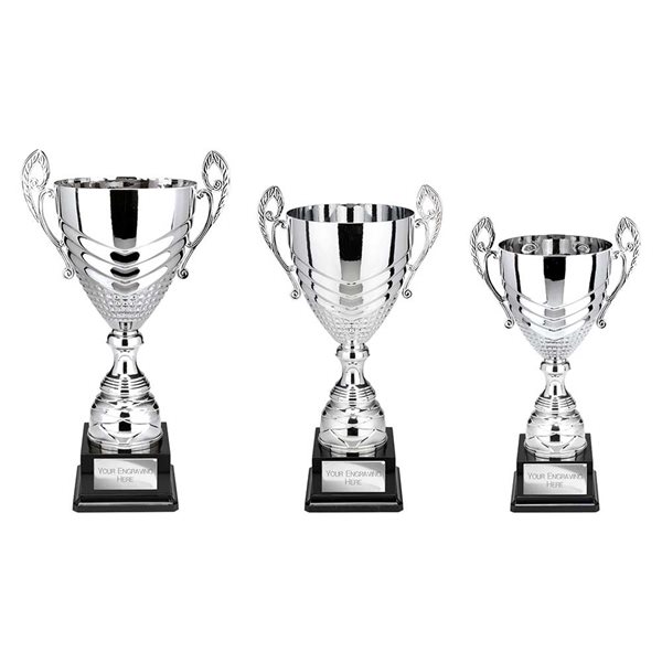 Silver Presentation Cup with handles on Black Base TR25512