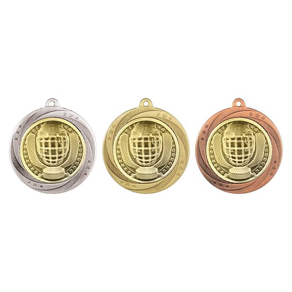 Superstar 60mm Ice Hockey Medal in Gold, Silver & Bronze MM25064