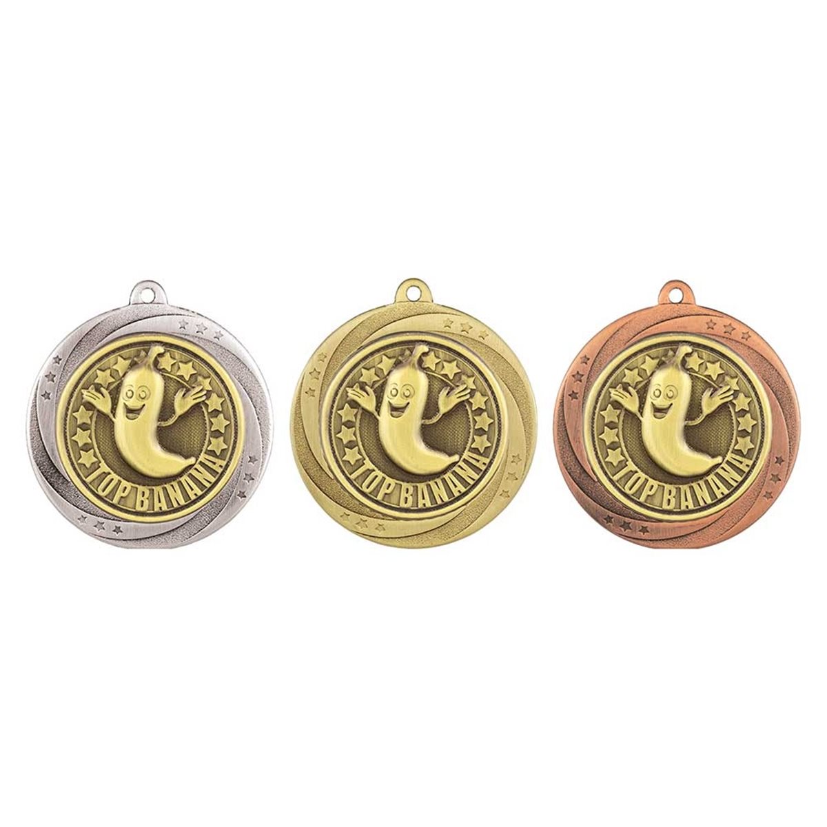 Superstar 60mm Top Banana Medal in Gold, Silver & Bronze MM25177