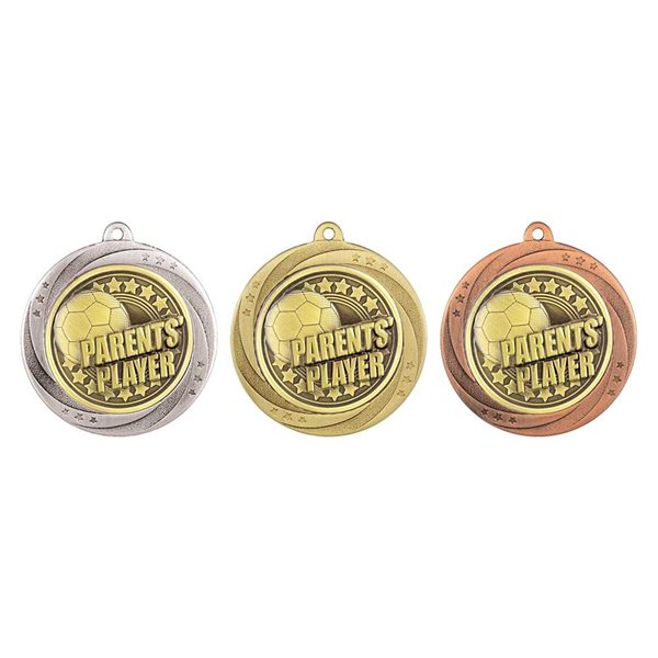 Superstar 60mm Parents Player Medal in Gold, Silver & Bronze MM25054