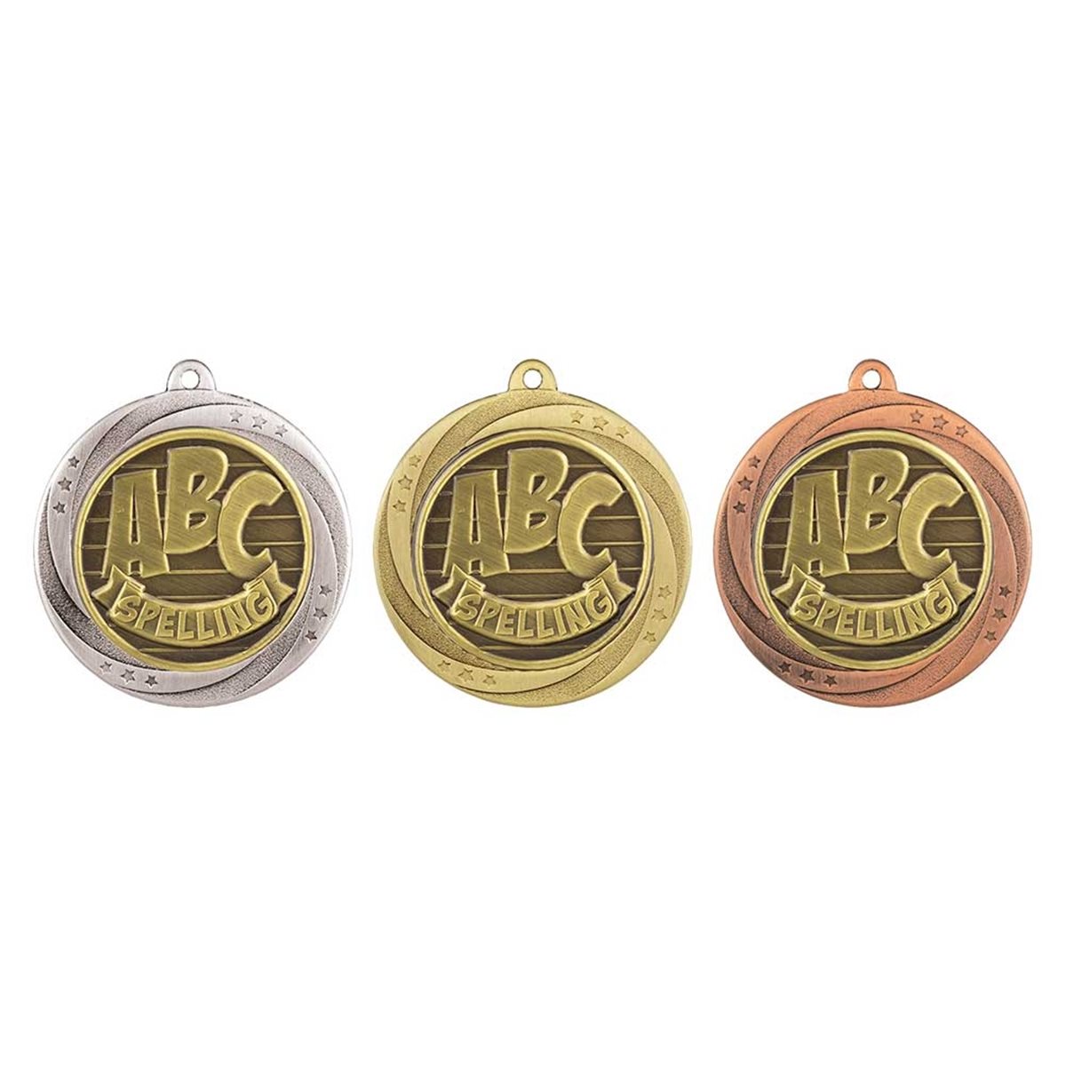 Superstar 60mm Spelling Medal in Gold, Silver & Bronze MM25174