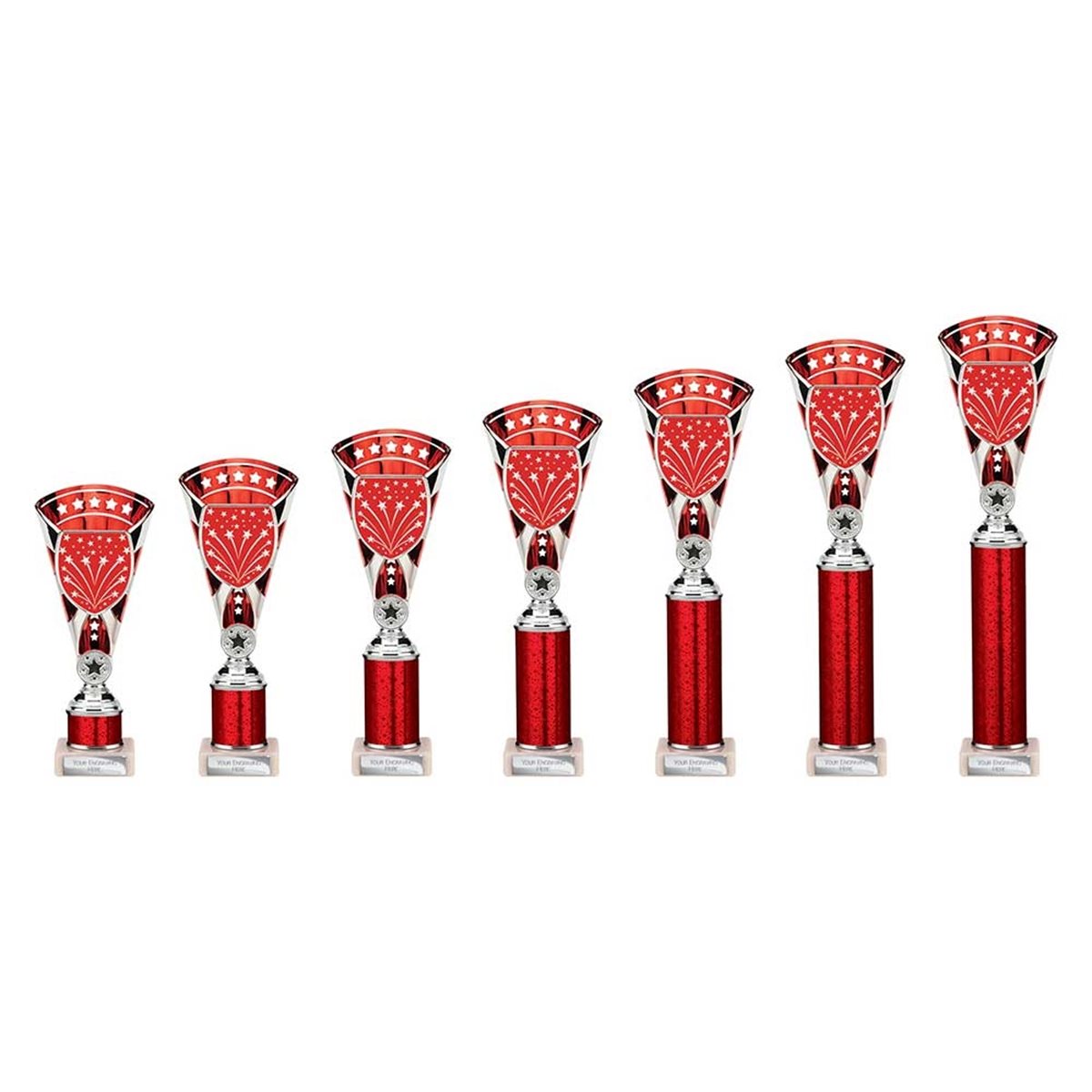 Red Premium Star Column Award on Marble Base TR25636