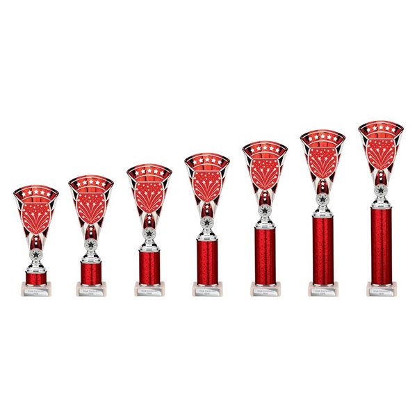 Red Premium Star Column Award on Marble Base TR25636