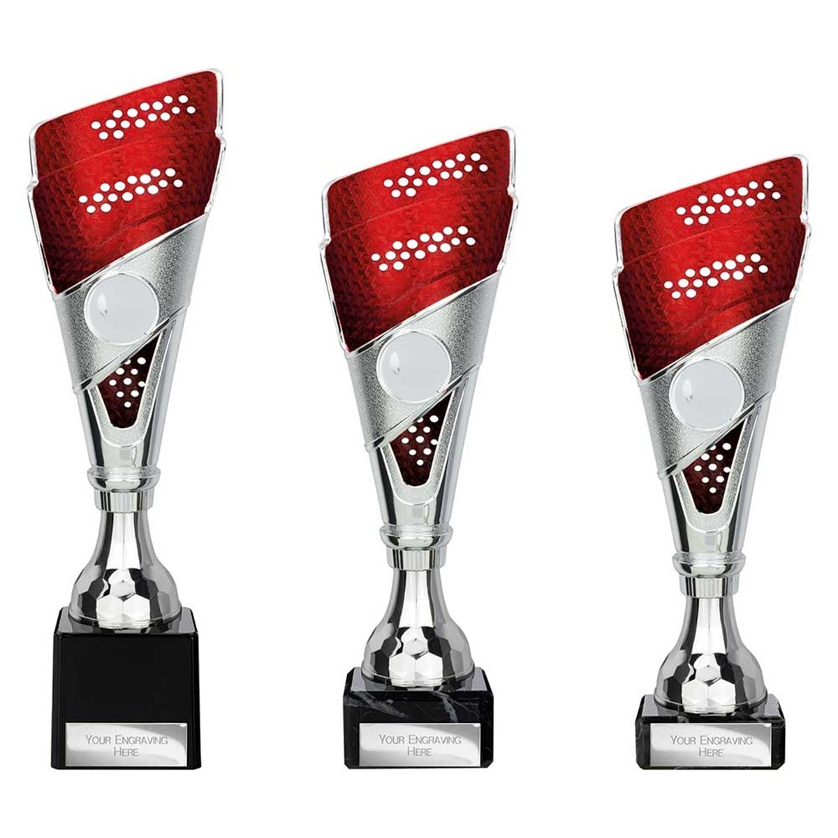 Silver and Red Predator Award on Black Marble Base TR25548