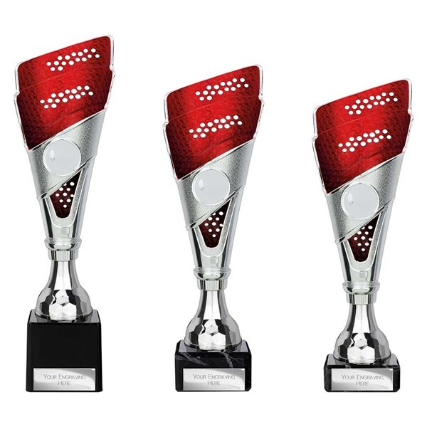 Silver and Red Predator Award on Black Marble Base TR25548