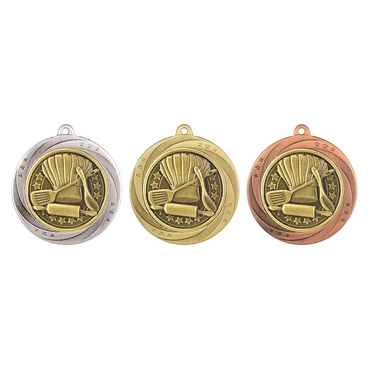 Superstar 60mm Culinary Medal in Gold, Silver & Bronze MM25042