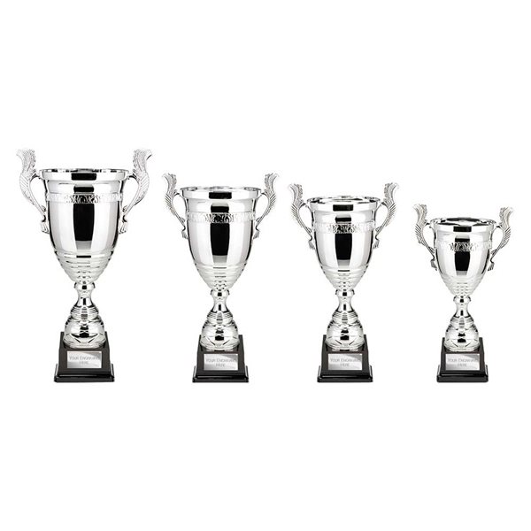 Silver Presentation Cup with handles on Black Base TR25514