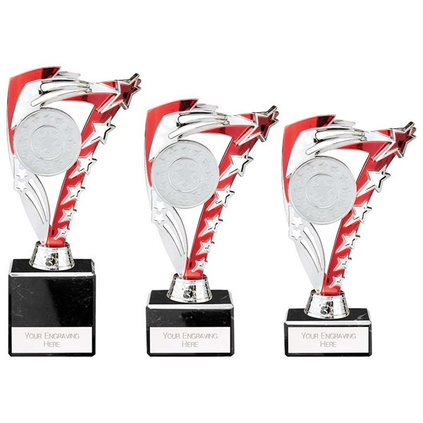 Silver and Red Star Award on Marble Base TR24514