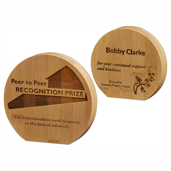 Round Bamboo Award Engraved T.4092