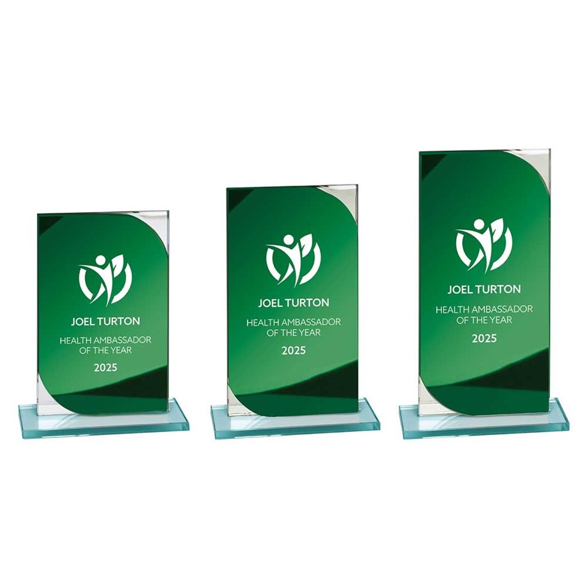 Green Mirrored Glass Award 8mm thick CR25117