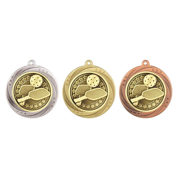 Superstar 60mm Pickleball Medal in Gold, Silver & Bronze MM25072