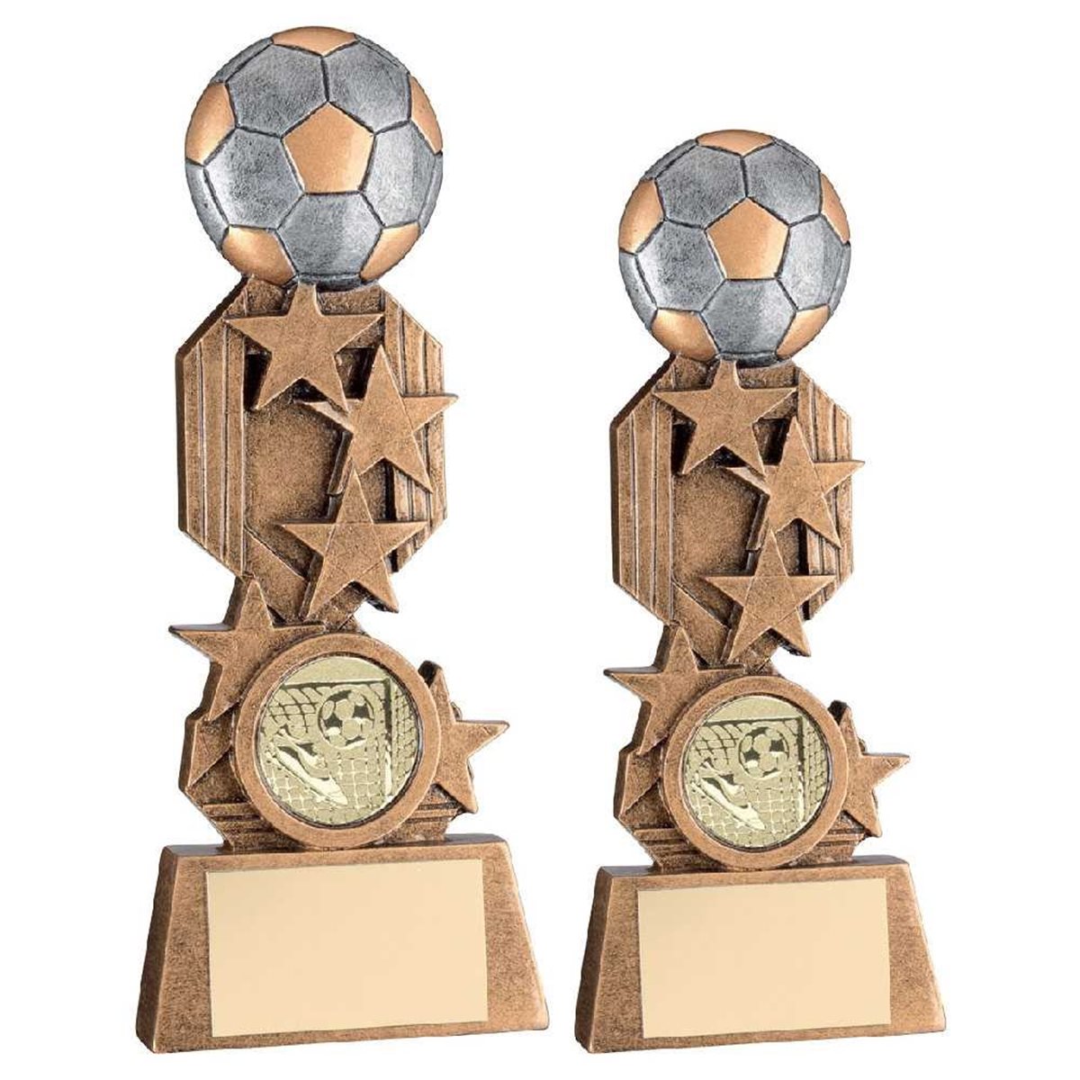 Brz|Pew|Gold Football On Stars Flatback Football Award